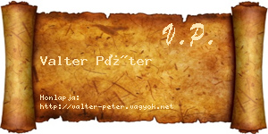 Valter Péter névjegykártya