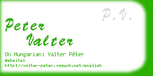 peter valter business card